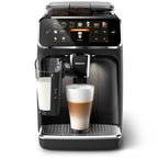 Philips Serie 5500 Kaffeevollautomat – LatteGo Milchsystem, 20 heiße und kalte Kaffeespezialitäten, 40% leiser mit SilentBrew, QuickStart, Schwarz Verchromt (EP5547/90)